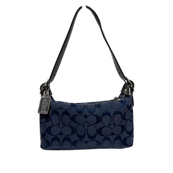 Coach Navy Womens Signature Shoulder Mini Bag - Picture 1 of 14